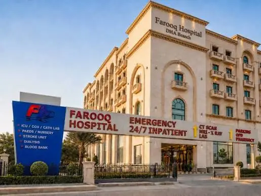 Farooq Hospital DHA modern reception and outpatient facility